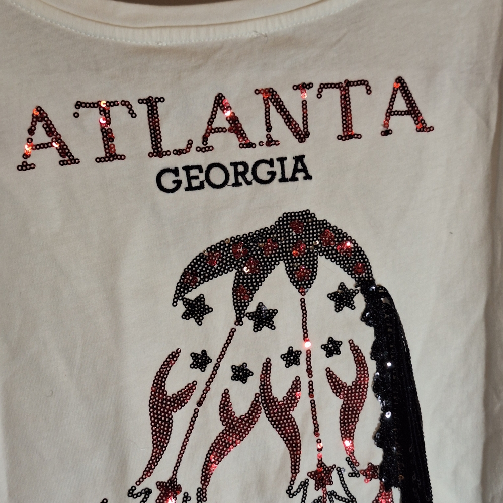 Blue B Collection Women's White Short Sleeve Tee With Vibrant Sequin & Fringe - Picture 6 of 15